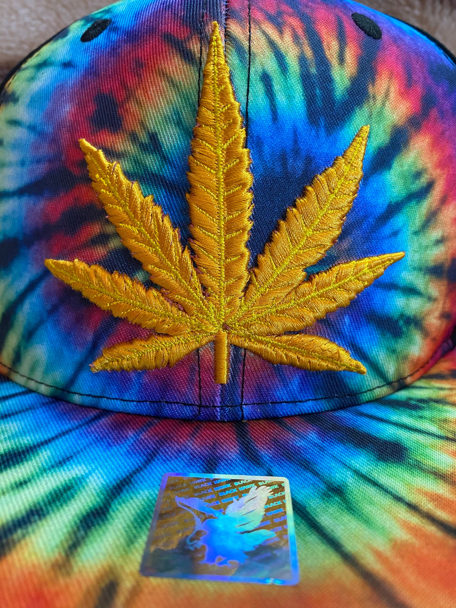 Rainbow Tie Dye Leaf Hat