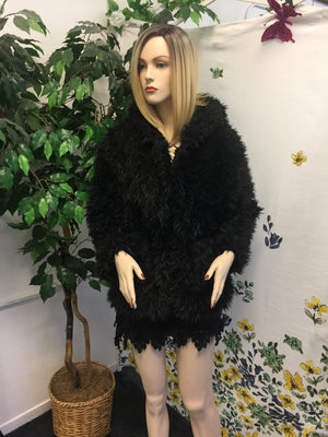 Fuzzy Faux Fur Hooded Jacket