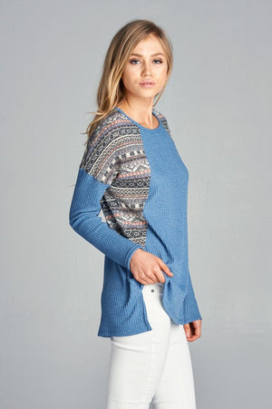 Winter Print Thermal Top