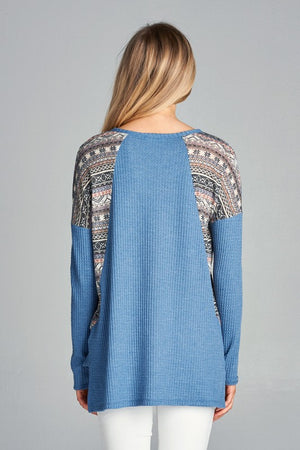 Winter Print Thermal Top