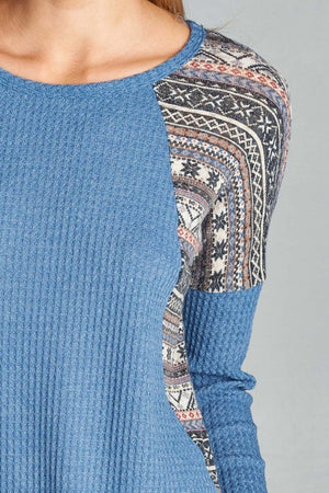 Winter Print Thermal Top