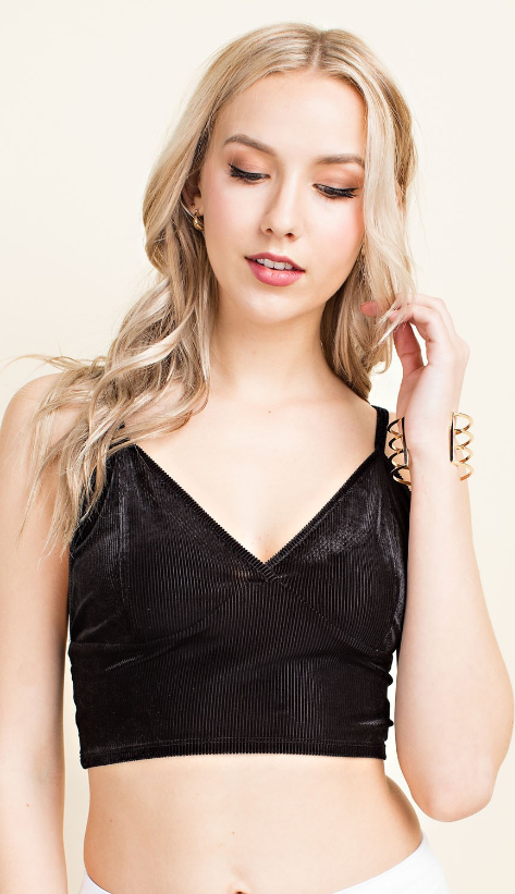 Velvet Ribbed Bralette
