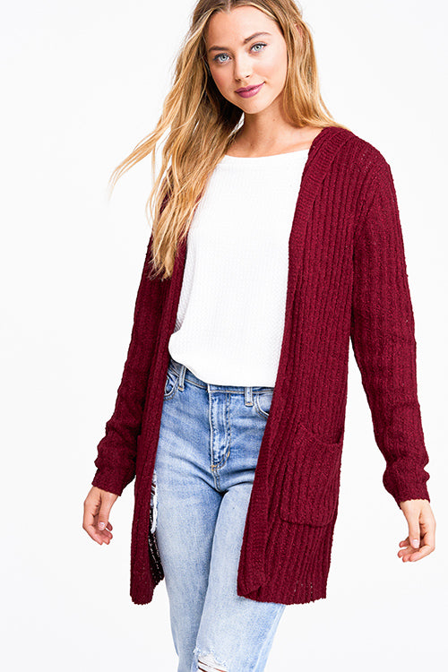 Little Red Hooded Cardi