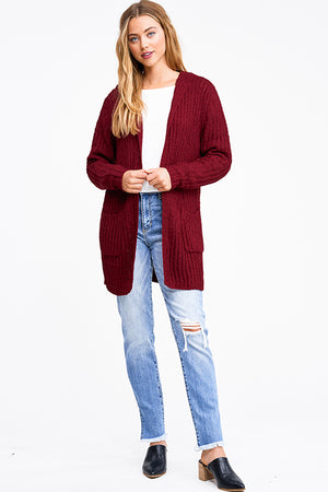 Little Red Hooded Cardi