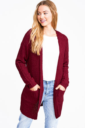 Little Red Hooded Cardi