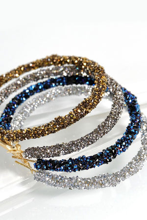 Navy Sparkley Hoops