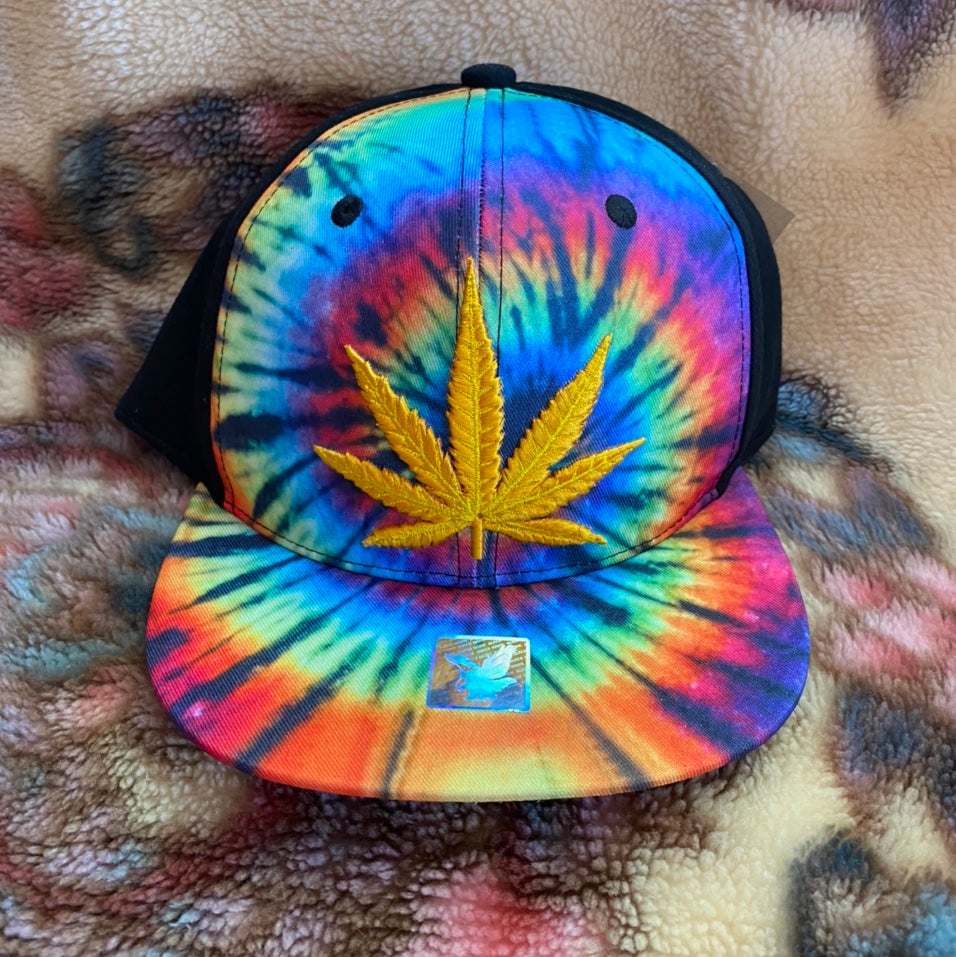 Rainbow Tie Dye Leaf Hat