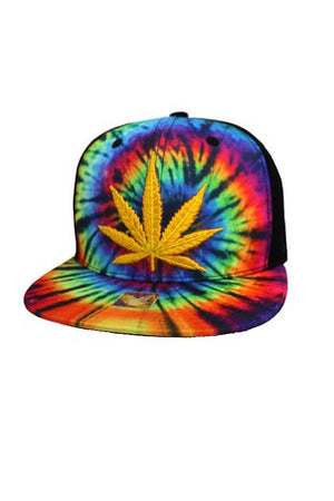 Rainbow Tie Dye Leaf Hat