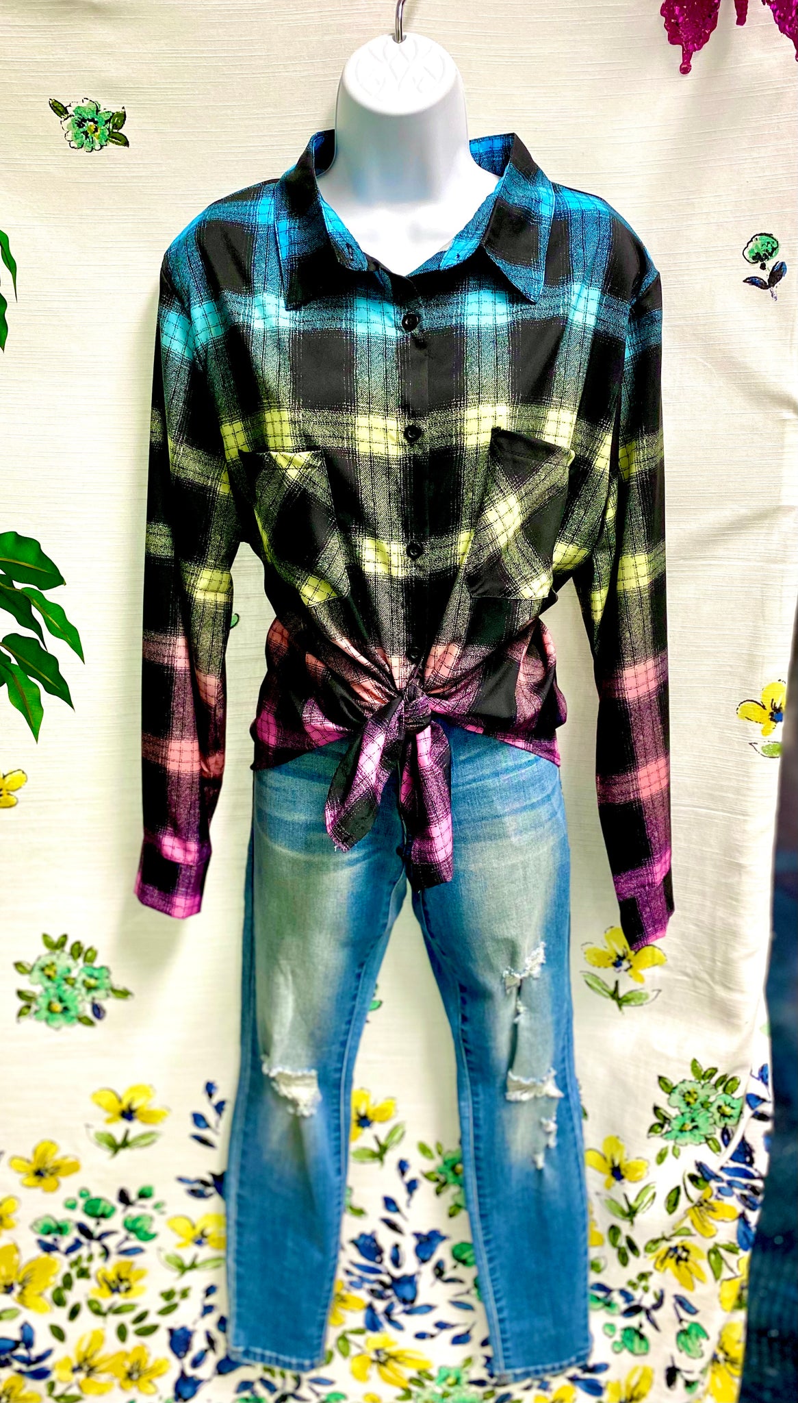 Desiree Plaid Button Up