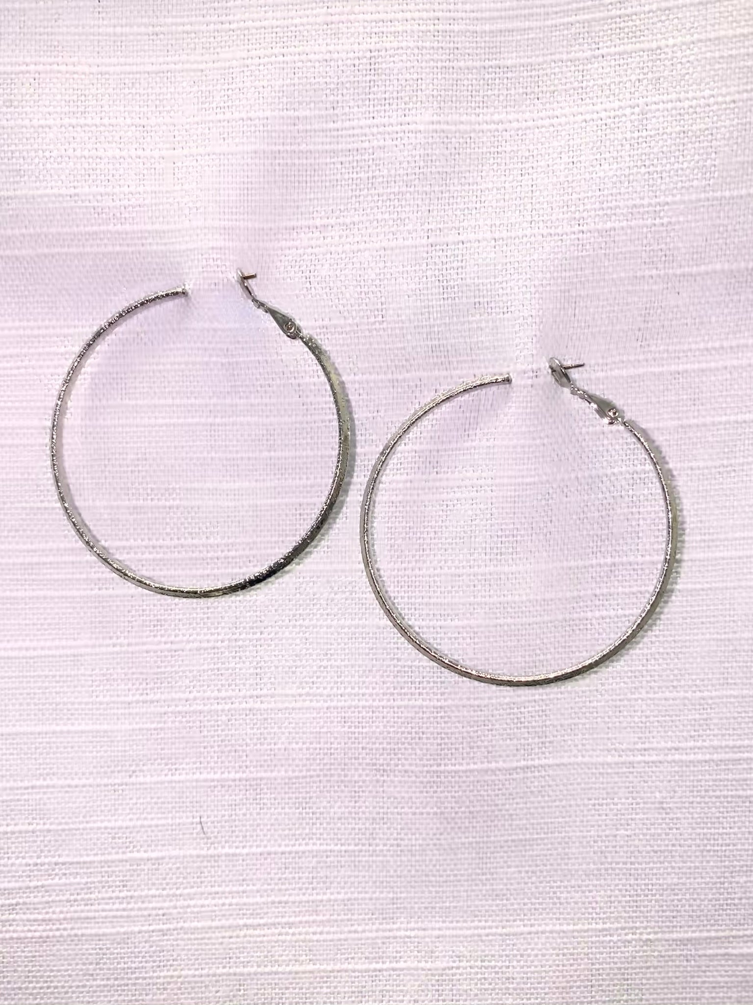 Hammered Silver Hoops