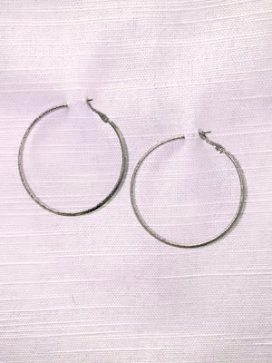 Hammered Silver Hoops