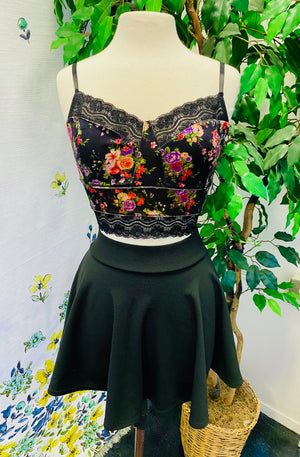 Velvet Floral Bralette