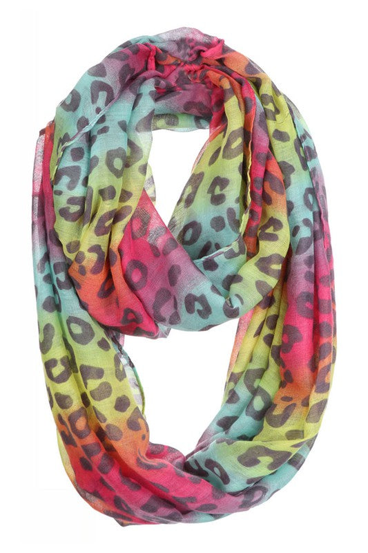 Rainbow Infinity Leopard Scarf