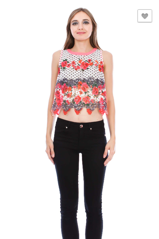 Floral Crochet Tank
